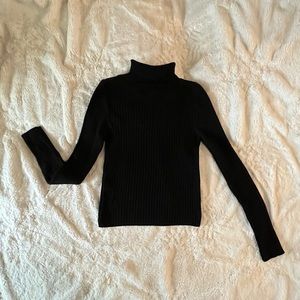 ASOS SIZE 8 UK | Black Ribbed Cropped Turtleneck